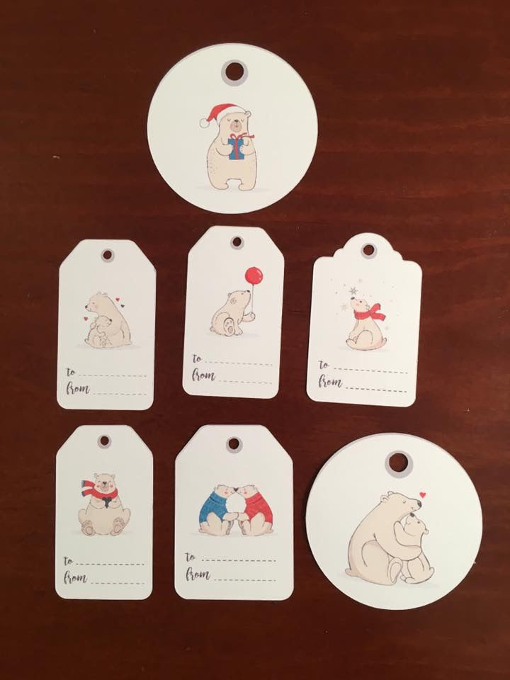 Set of 10 holiday gift tags