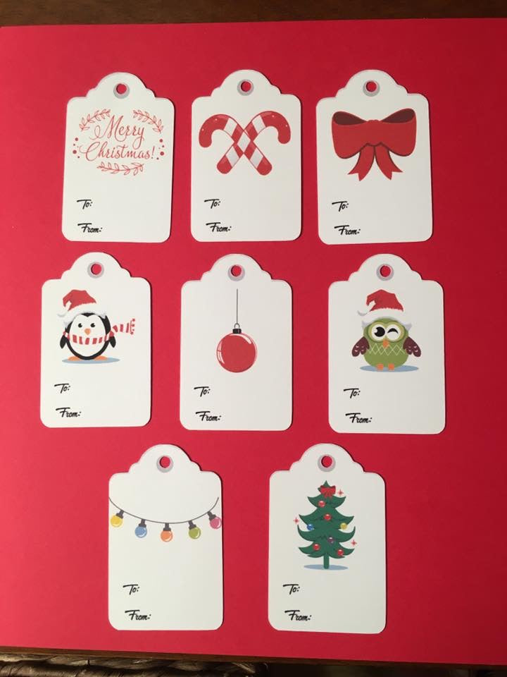 Set of 10 holiday gift tags