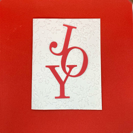 Set of 5 Joy Embossed holiday cards