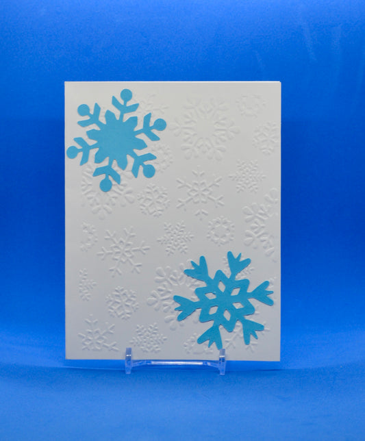 Beautiful snowflake Embossed holiday cards, set of 5